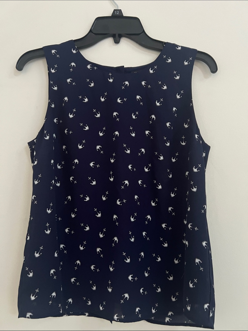 Banana Republic Navy and White Anchor Print Sleeveless Camisole